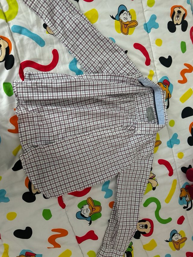 Camisa niño COCONUT cuadros morado/blanco talla 5