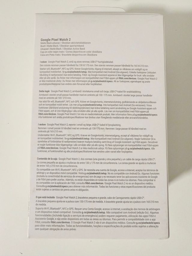 Google Pixel Watch 2 Negro Sellado 3 Años Garantía