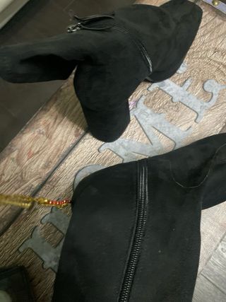 Botines Zara ante negro tacón plataforma t41