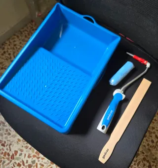 Kit pintura (mini rodillo, mango, bandeja y palo)