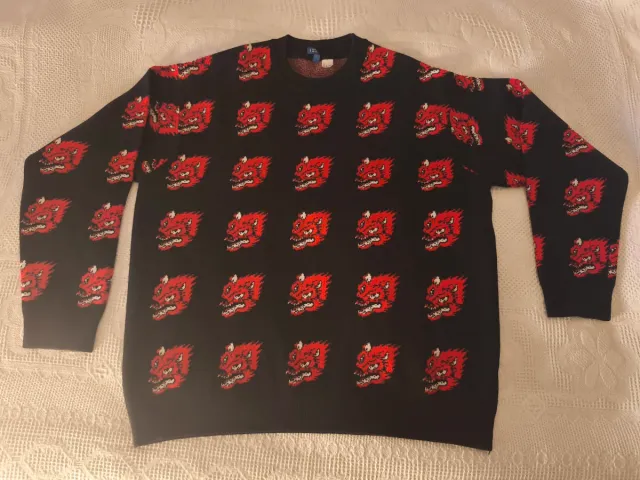 Jersey Negro Estampado Hombre