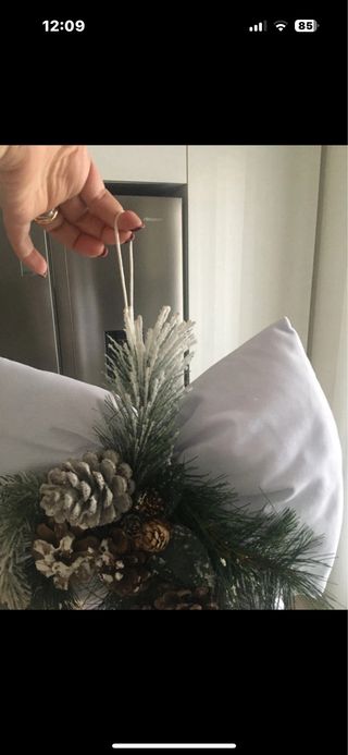 Fiocco Decorativo Natale Bianco Oro