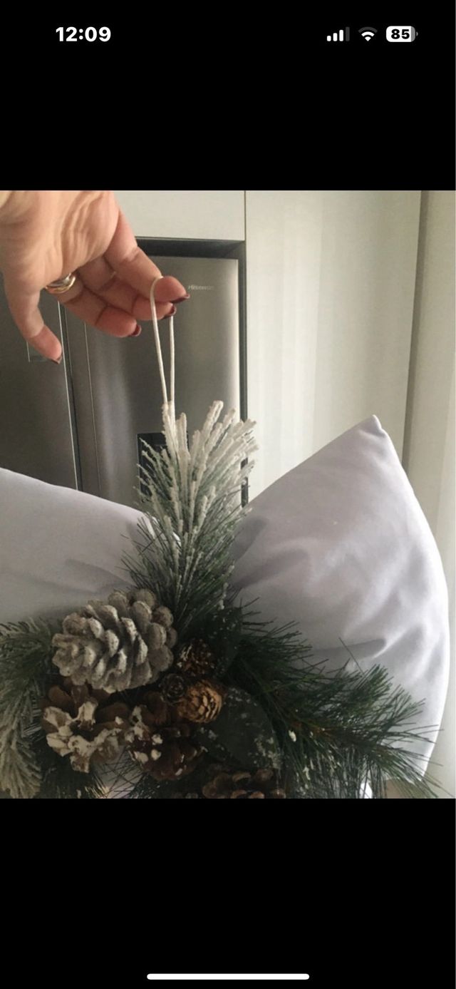 Fiocco Decorativo Natale Bianco Oro