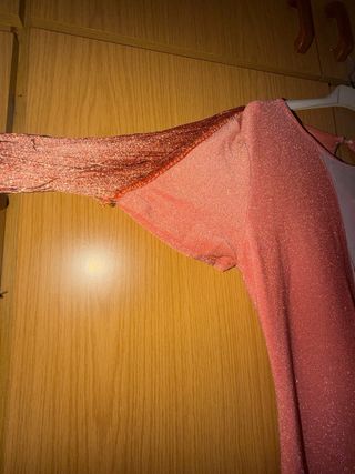 Vestido largo fiesta degradado flecos