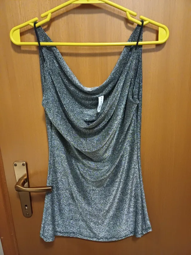 Maglia donna nero effetto lurex