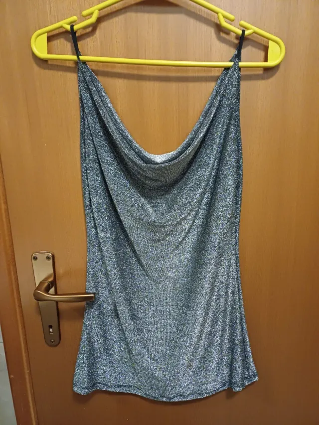 Maglia donna nero effetto lurex