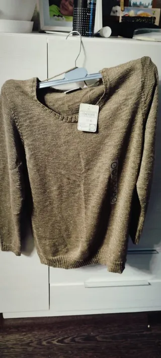 Jersey mujer marrón/dorado talla L