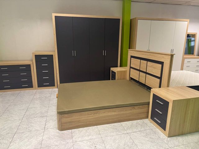 Dormitorio Completo. Cambria/Grafito. 150 cm
