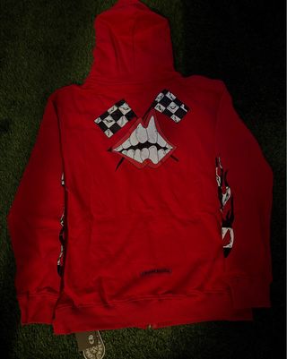 Sudadera Chrome Hearts Roja con Llamas