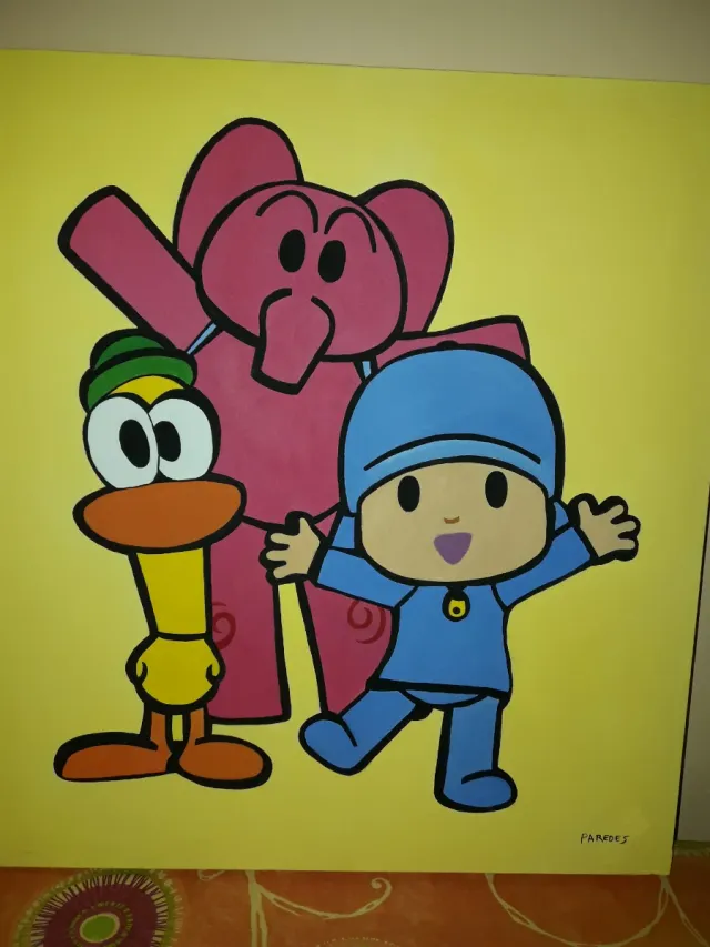 Quadro per bambini a olio Pocoyó y amigos