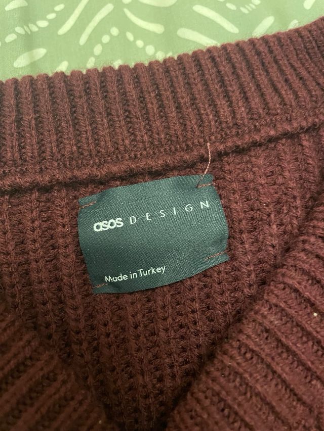 Jersey ASOS burdeos punto grueso