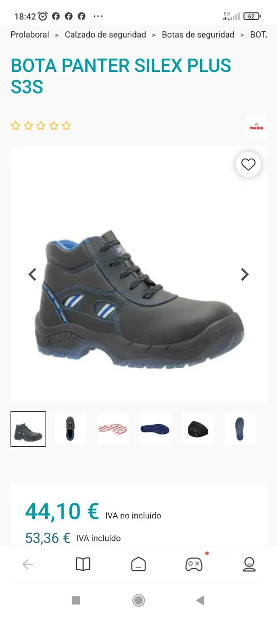 Bota Panter Silex Plus S3S Negra/Azul