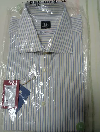 Camisa Pedro del Hierro Rayas Azul Beige Talla XL