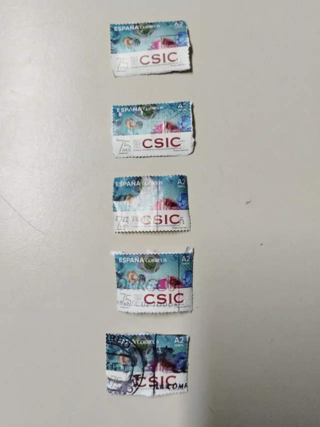 5 Francobolli Spagna CSIC 75 Anni