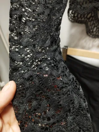 Conjunto Top Encaje y Shorts Negro