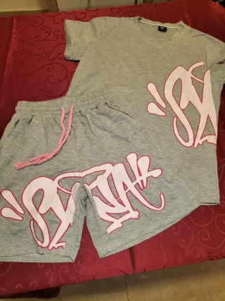 Conjunto gris y rosa mujer