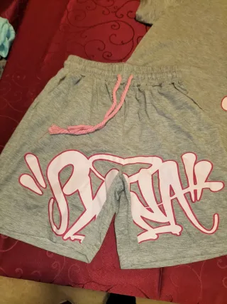 Conjunto gris y rosa mujer