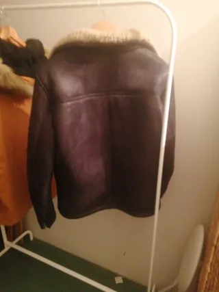 Cazadora Zara Piel Marrón Talla L