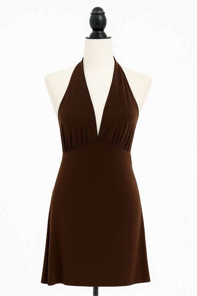 Vestido halter chocolate