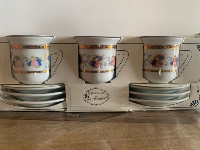 Set 6 Tazzine Caffè + Piattini Porcellana Mirabell