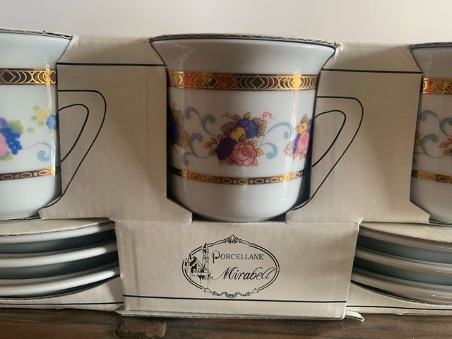 Set 6 Tazzine Caffè + Piattini Porcellana Mirabell