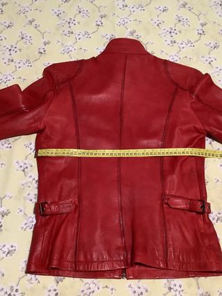 Cazadora Piel Roja Mujer Talla L