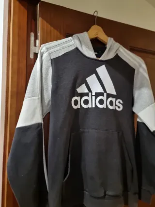Sudadera Adidas Negra y Gris