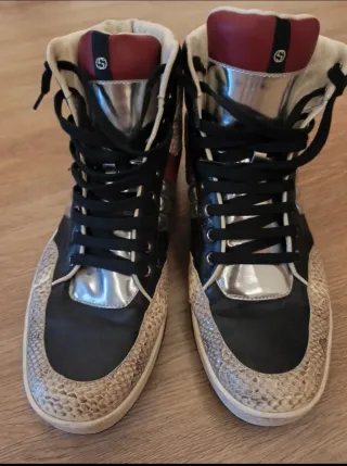 Deportivas Gucci Hombre Negras y Plateadas