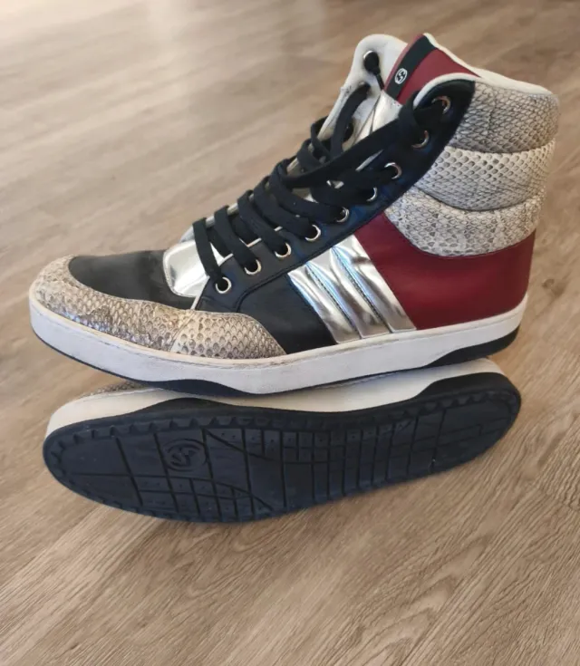 Deportivas Gucci Hombre Negras y Plateadas