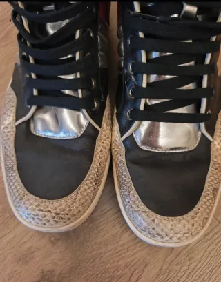 Deportivas Gucci Hombre Negras y Plateadas