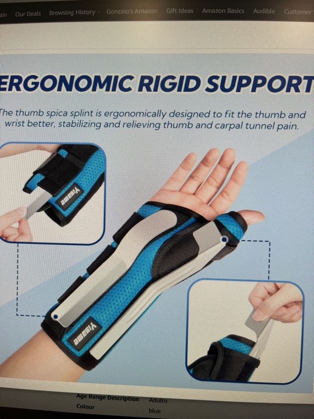 Muñequeras Túnel Carpiano y Pulgar Derecha M x 2