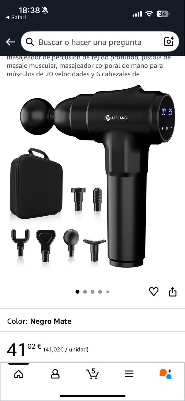 Pistola Masajeador AERLANG + Accesorios