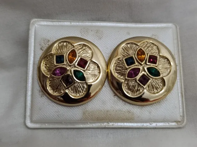 Pendientes vintage flor multicolor