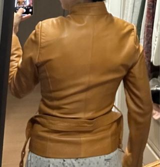 Cazadora Piel Mostaza Leonardo da Vinci Talla S-M