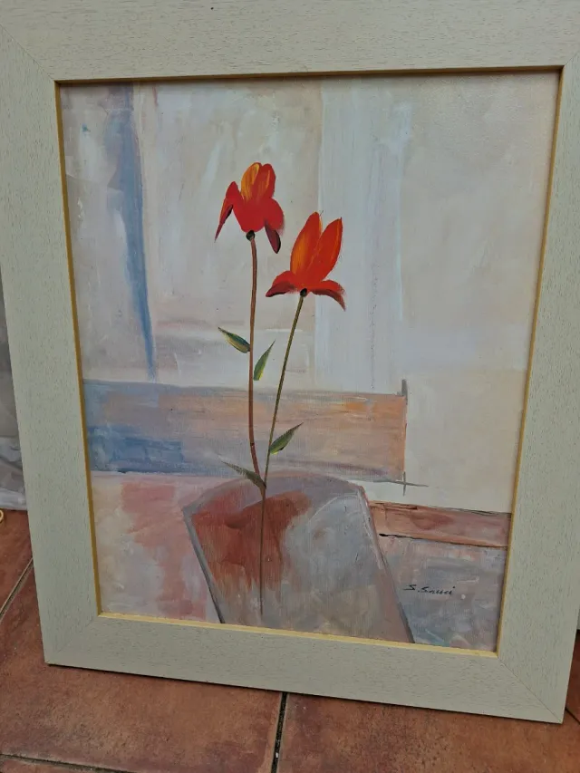 Cuadro Flores Rojas Abstracto