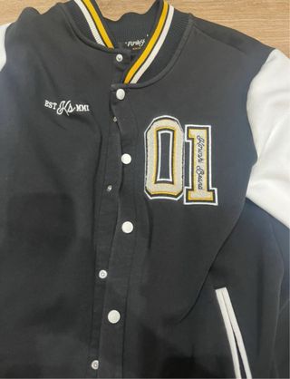 Sudadera Bomber Americana Negra y Blanca