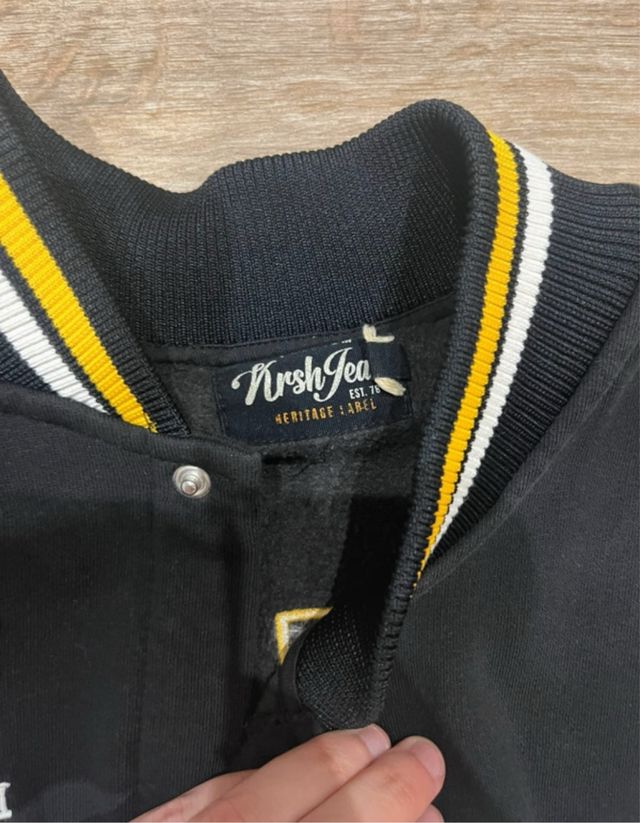 Sudadera Bomber Americana Negra y Blanca