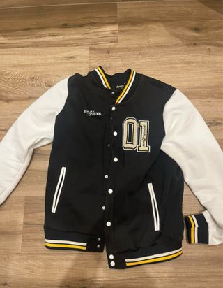 Sudadera Bomber Americana Negra y Blanca