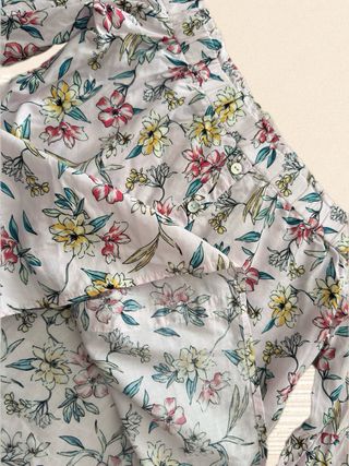 off shoulder vintage pink yellow floral top/blouse
