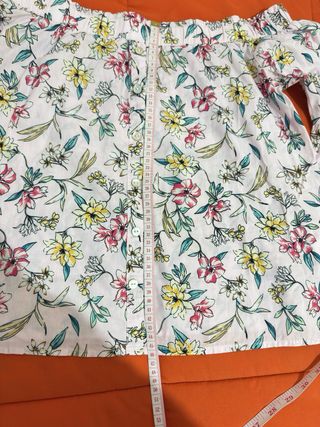 off shoulder vintage pink yellow floral top/blouse