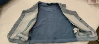 Gilet neonato fantasia chevron azzurro