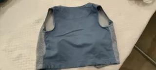 Gilet neonato fantasia chevron azzurro