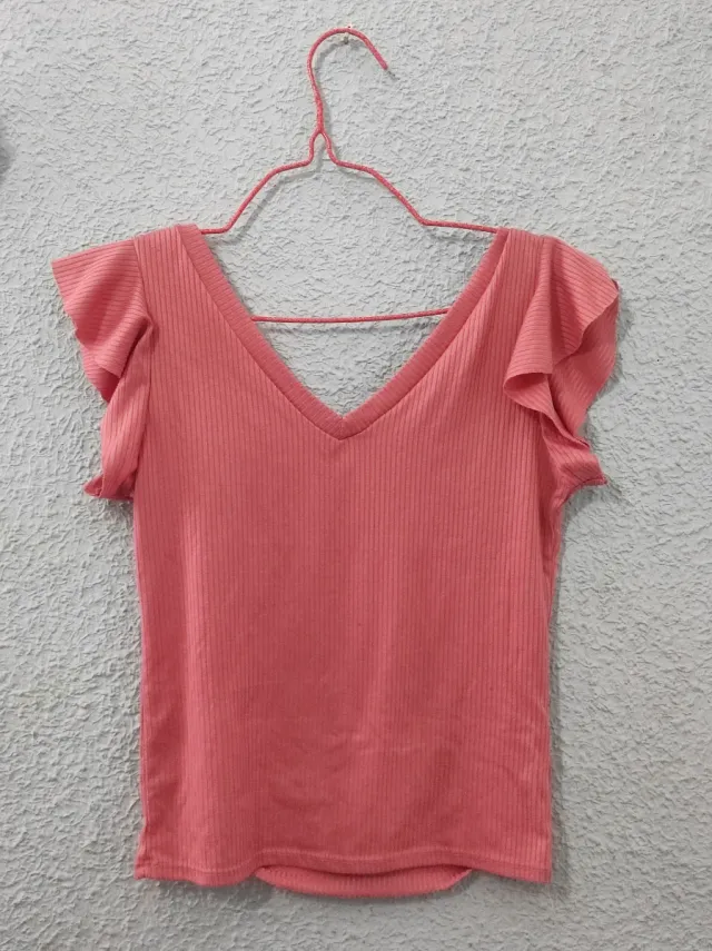 Blusa rosada manga corta verano