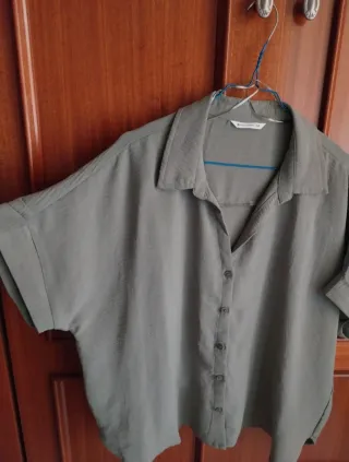 Camisa verde mujer manga corta talla M