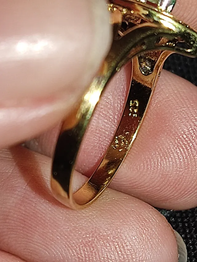 Anillo Antiguo Oro y Plata con Esmeralda