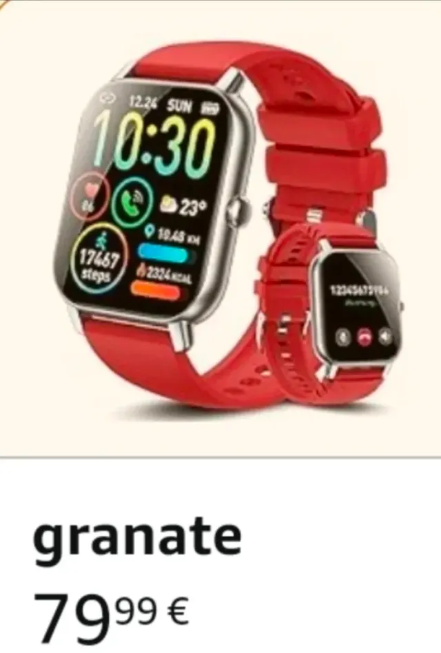 Smartwatch Pro - Rojo y Plateado