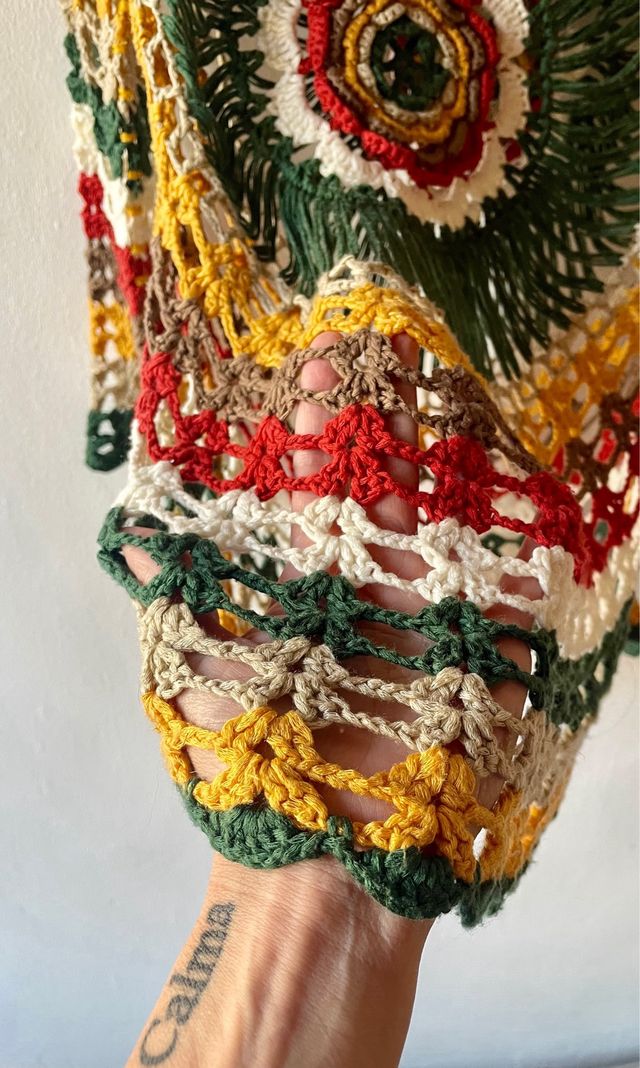 Jersey tejido crochet mandala