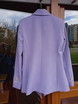 Americana morada doble botonadura