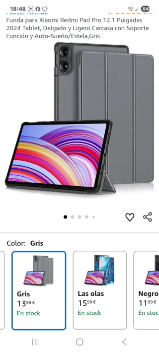 Funda Xiaomi Redmi Pad Pro 12.1 Gris antracita