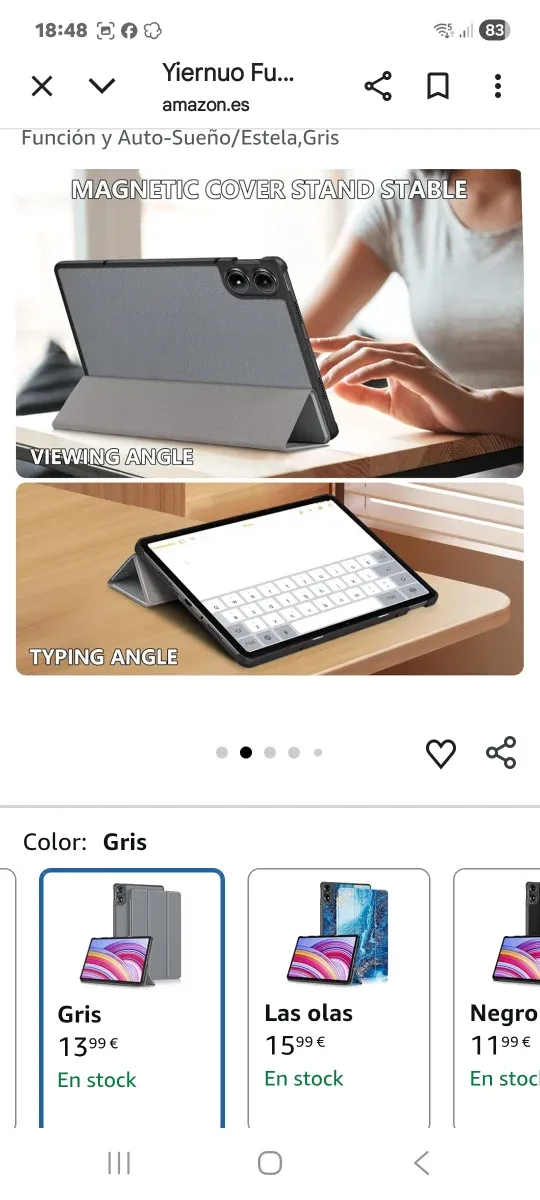 Funda Xiaomi Redmi Pad Pro 12.1 Gris antracita